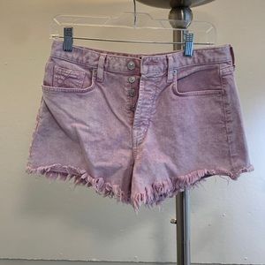 7 for all mankind pink frayed shorts, size 27